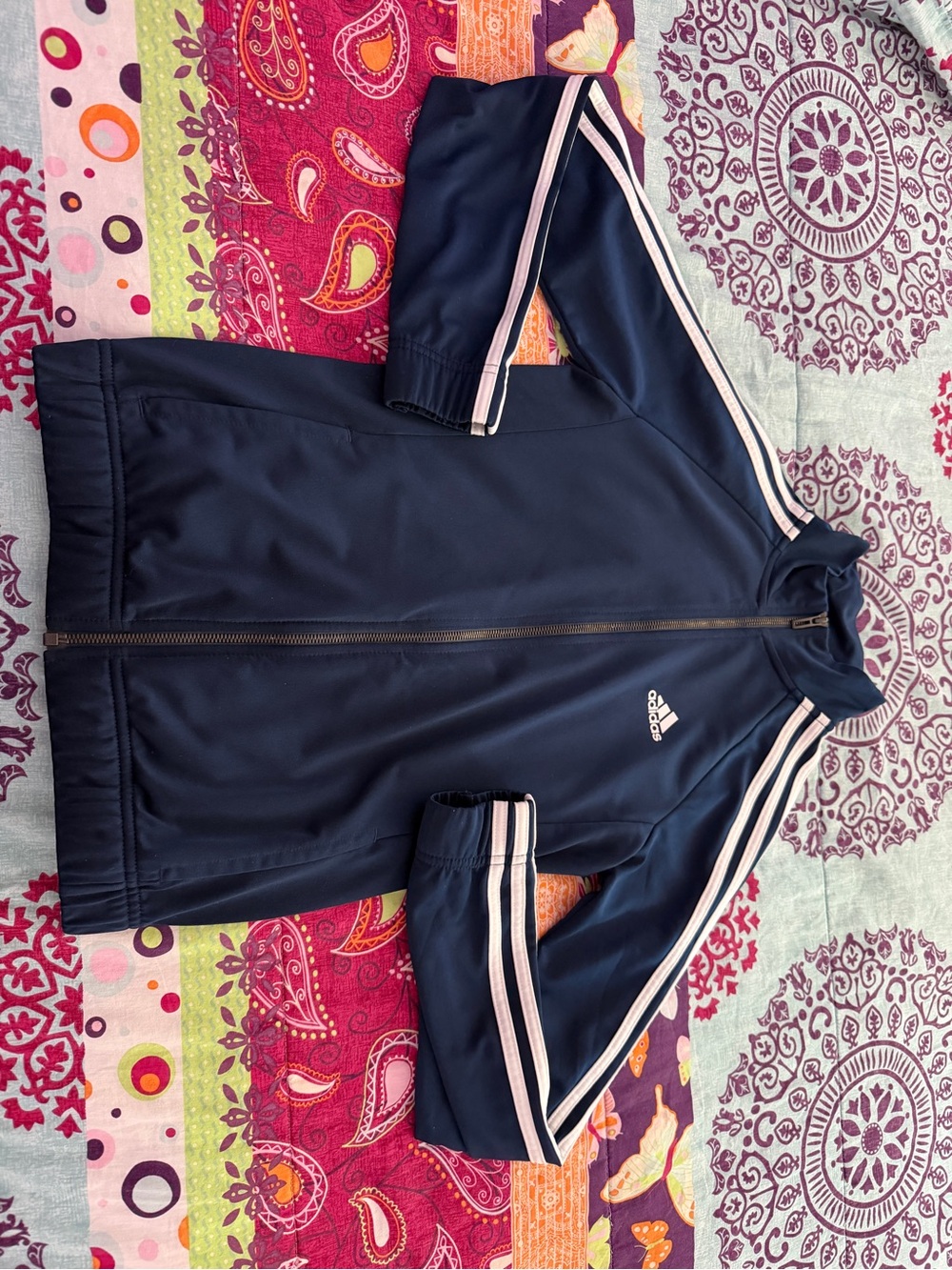 adidas Navy Jacket with White stripes